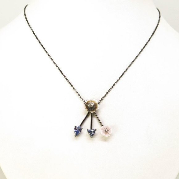 New Womens Amethyst Tanzinite Necklace 925 Silver - Picture 2 of 3